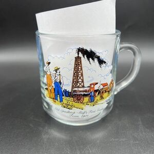 Gulf Oil Glass Mug Collector's Series Old Spindletop 1901 Vintage Luminarc 8oz